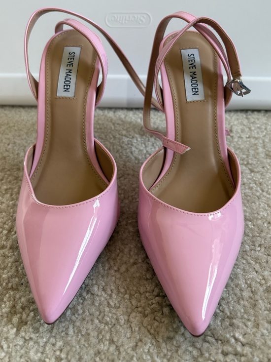 Steve Madden Shoes - Steve Madden Pink Patent Pointed Toe Slingback Pumps